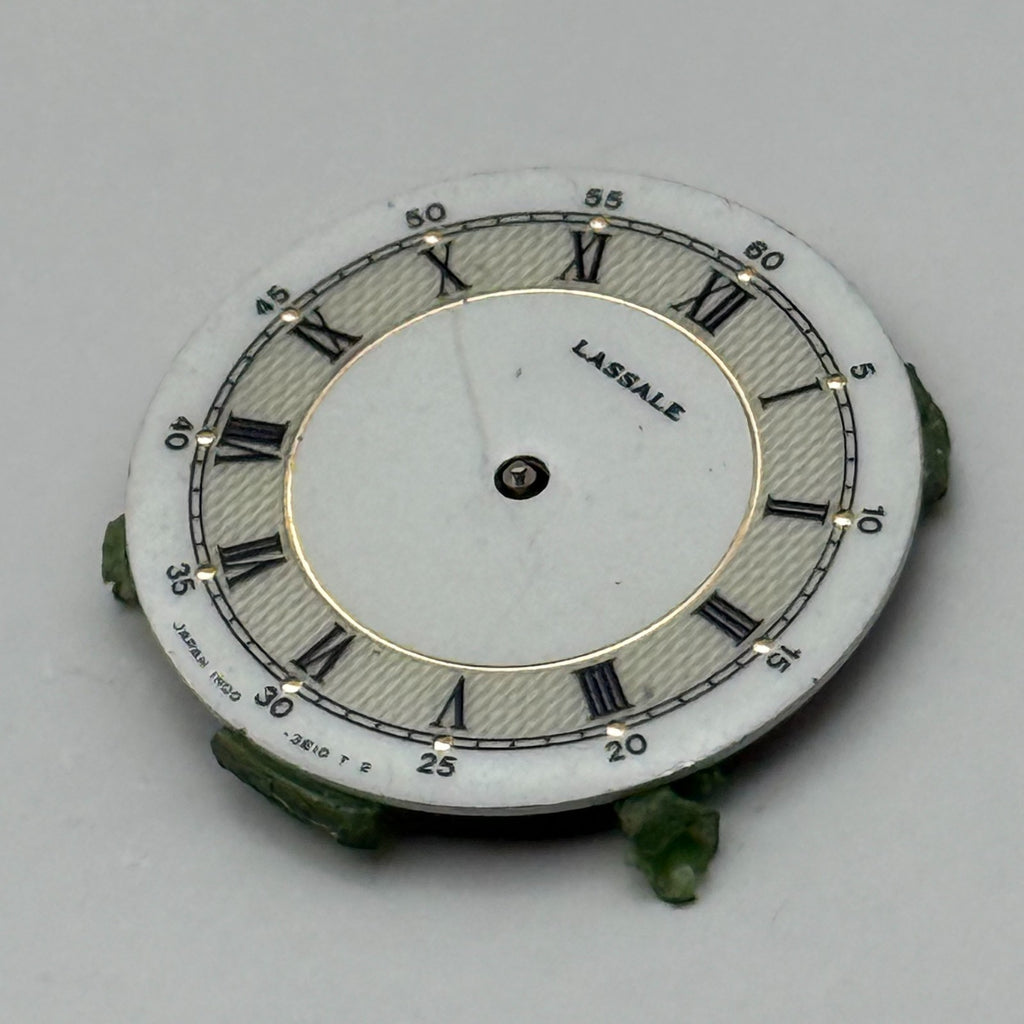 Seiko Lassale 1N00-3E10 Watch Dial White Japan Vintage Spare Parts Repair 20.5mm