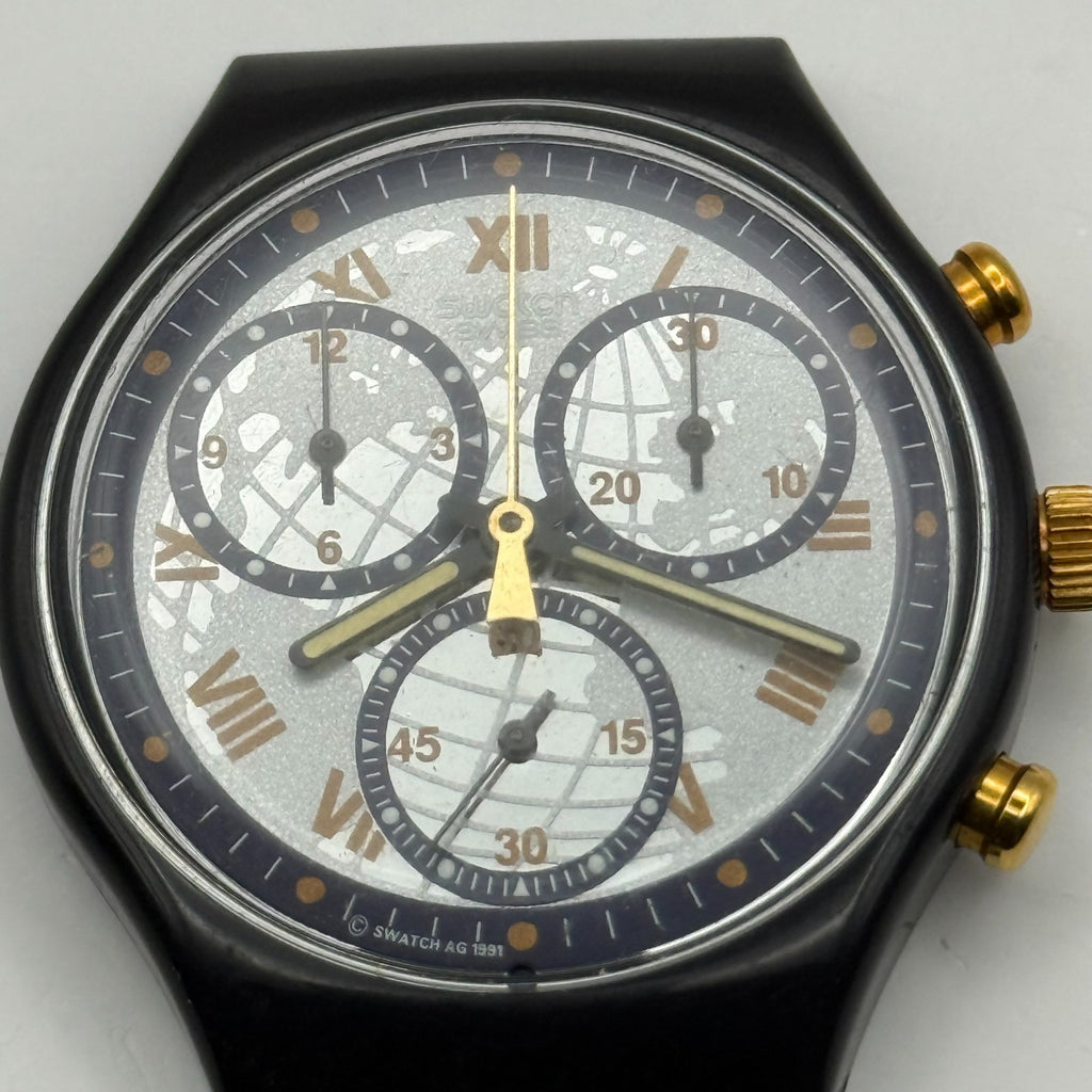 Vintage Swatch Chrono Watch SCN104 Timeless Zone 1991 ETA Quartz 39mm Parts