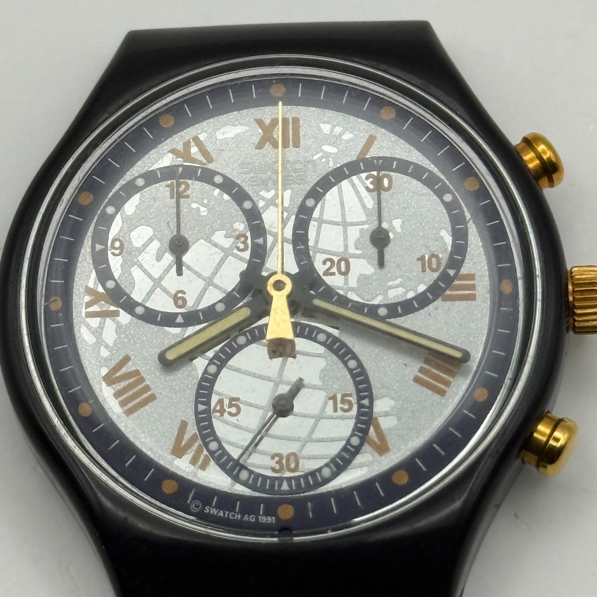 Vintage Swatch Chrono Watch SCN104 Timeless Zone 1991 ETA Quartz 39mm Parts