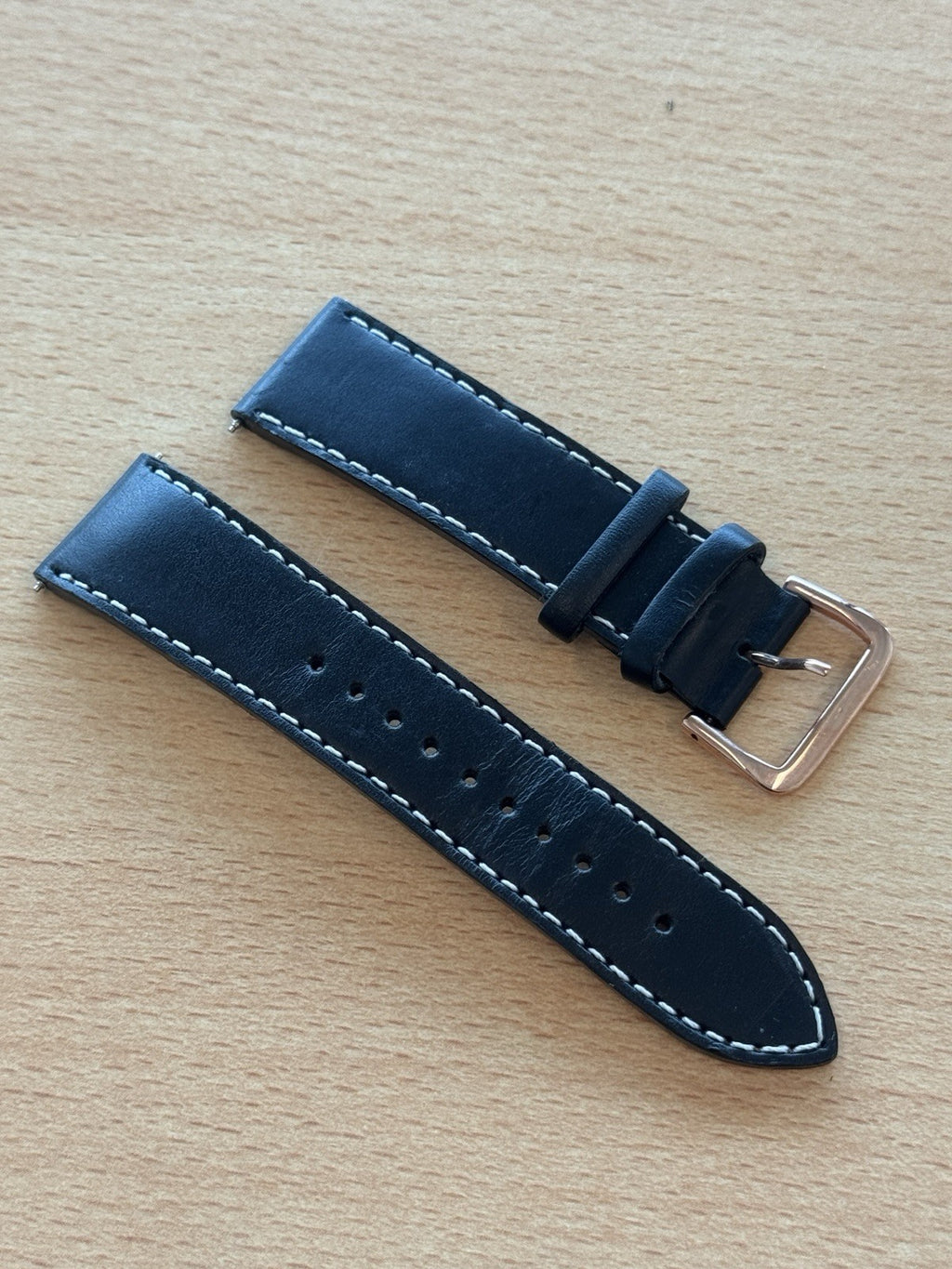 Seiko 4A201 H 22 Watch Strap - 22mm - Black - Rose Gold Buckle - 7T92-0JS0