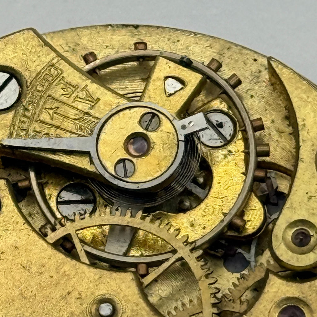 Uilkema Pocket Watch Movement Open Face Sub Seconds Vintage Parts Repair 38.9mm
