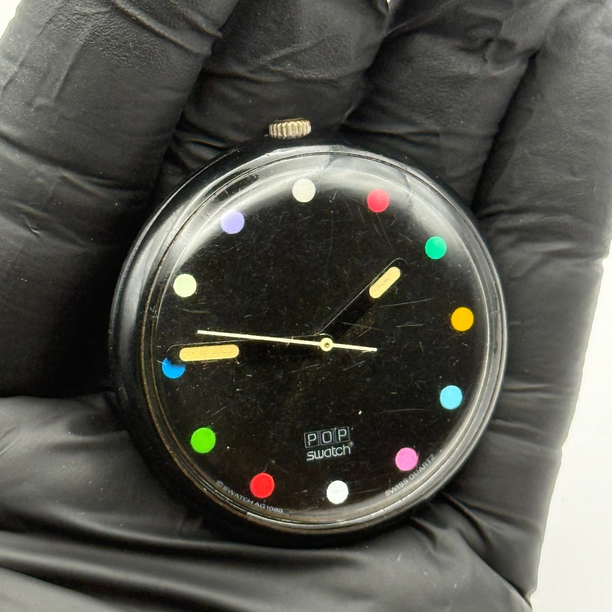 Vintage Swatch Pop Watch PWBB109 Rainbow Dots 1988 Swiss 39mm Parts Repair