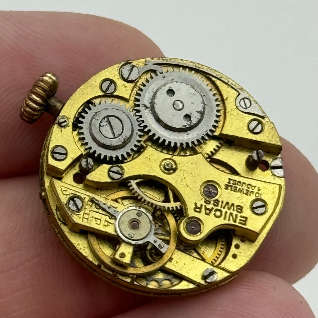 Enicar Trench Watch Movement - Rare Antique - For Parts / Repair - 23.6mm