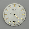Seiko V709 Watch Dial Silver Japan Vintage Spare Parts Repair 28mm