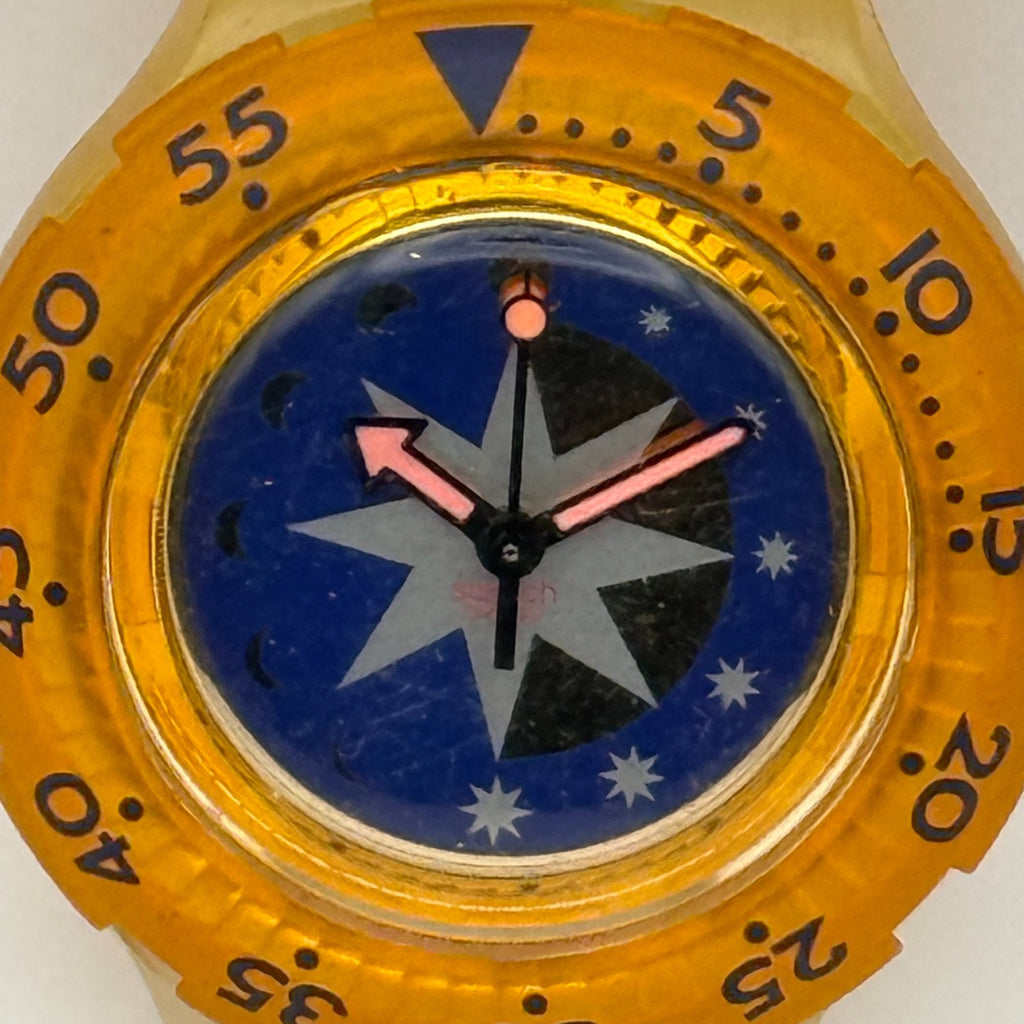Vintage Swatch Scuba Watch SDK112 Golden Island 1992 ETA Quartz Swiss 40mm Parts
