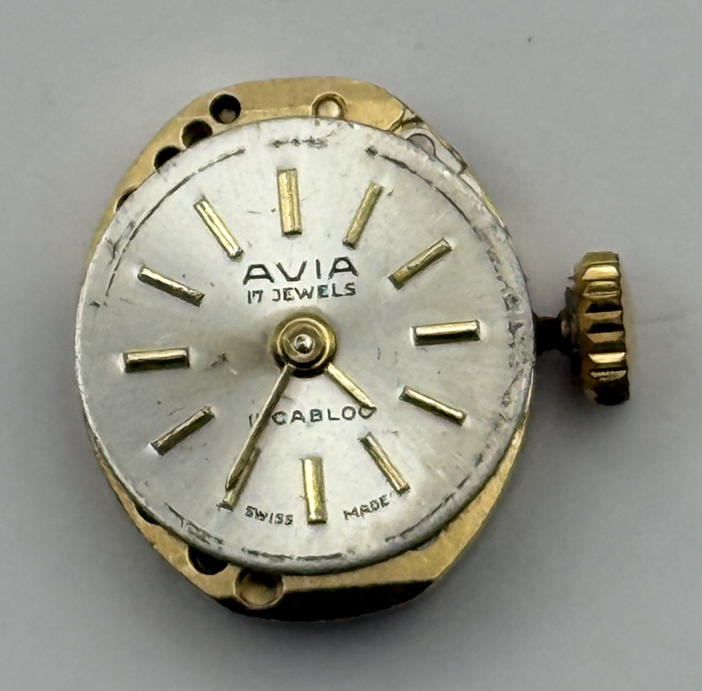 FE 68E4 Watch Movement Avia 17 Jewels Swiss Manual Wind Parts Repair 13.1mm