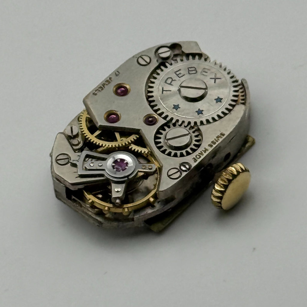FHF 190 Watch Movement Running Trebex 17 Jewels Swiss Manual Wind Parts 12.8mm