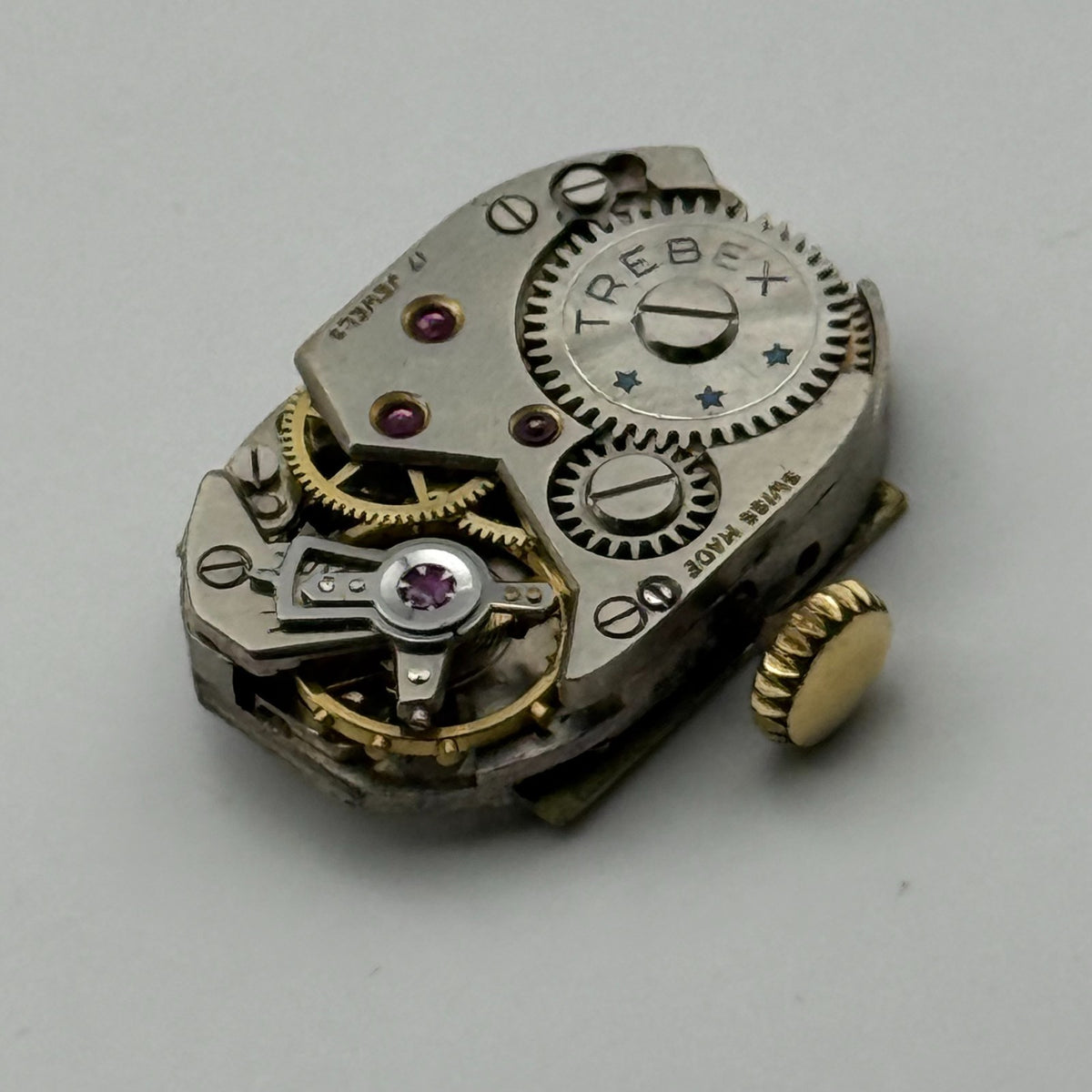 FHF 190 Watch Movement Running Trebex 17 Jewels Swiss Manual Wind Parts 12.8mm