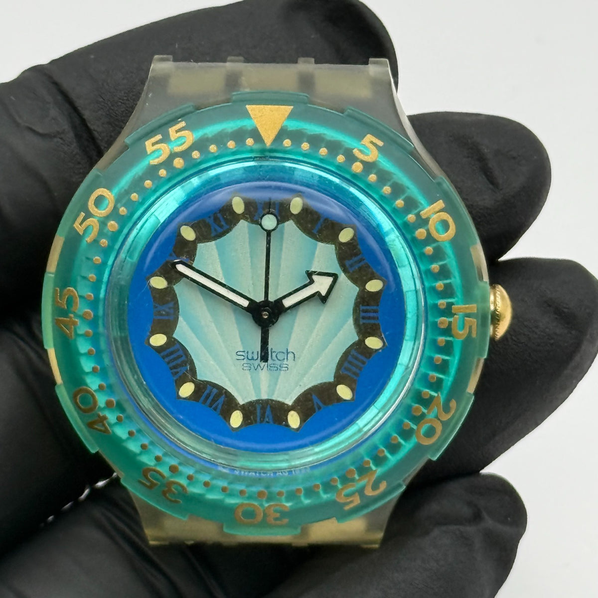 Vintage Swatch Scuba 200 Watch SDK119 Seahorse 1994 ETA Quartz Swiss 40mm Parts 