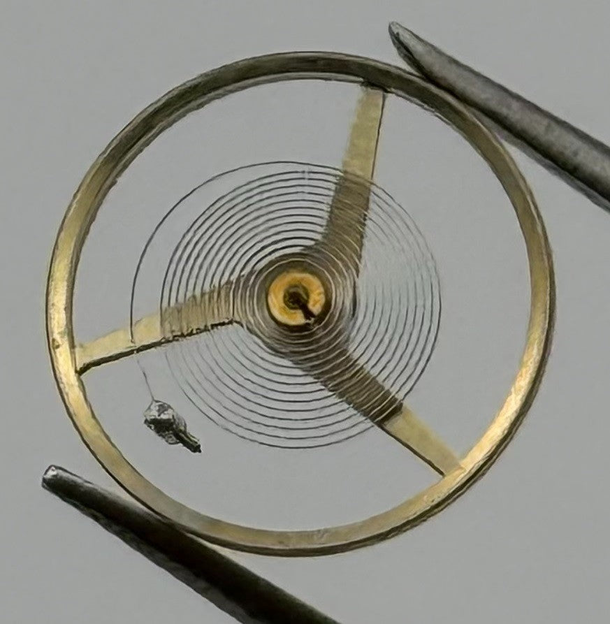 Peseux 7040 Balance Wheel Complete And Spring Renata 1681 M Watch Movement Parts