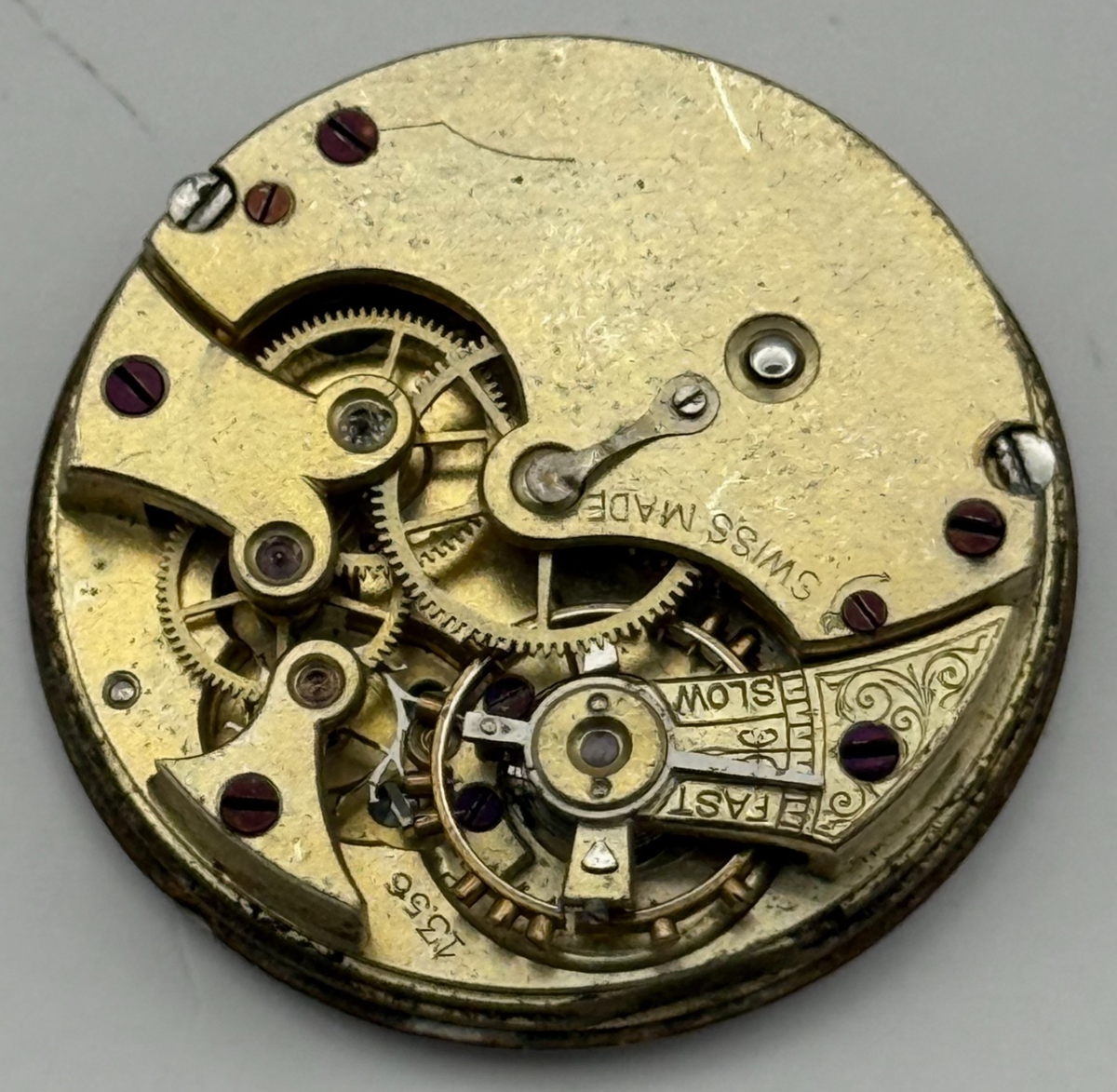 Longines 13.56 Watch Movement - Antique - For Parts / Repair - 30.3mm