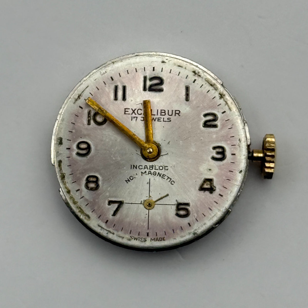 Unitas 6365N Watch Movement Running Excalibur 17 Jewel Swiss Parts Repair 19.6mm