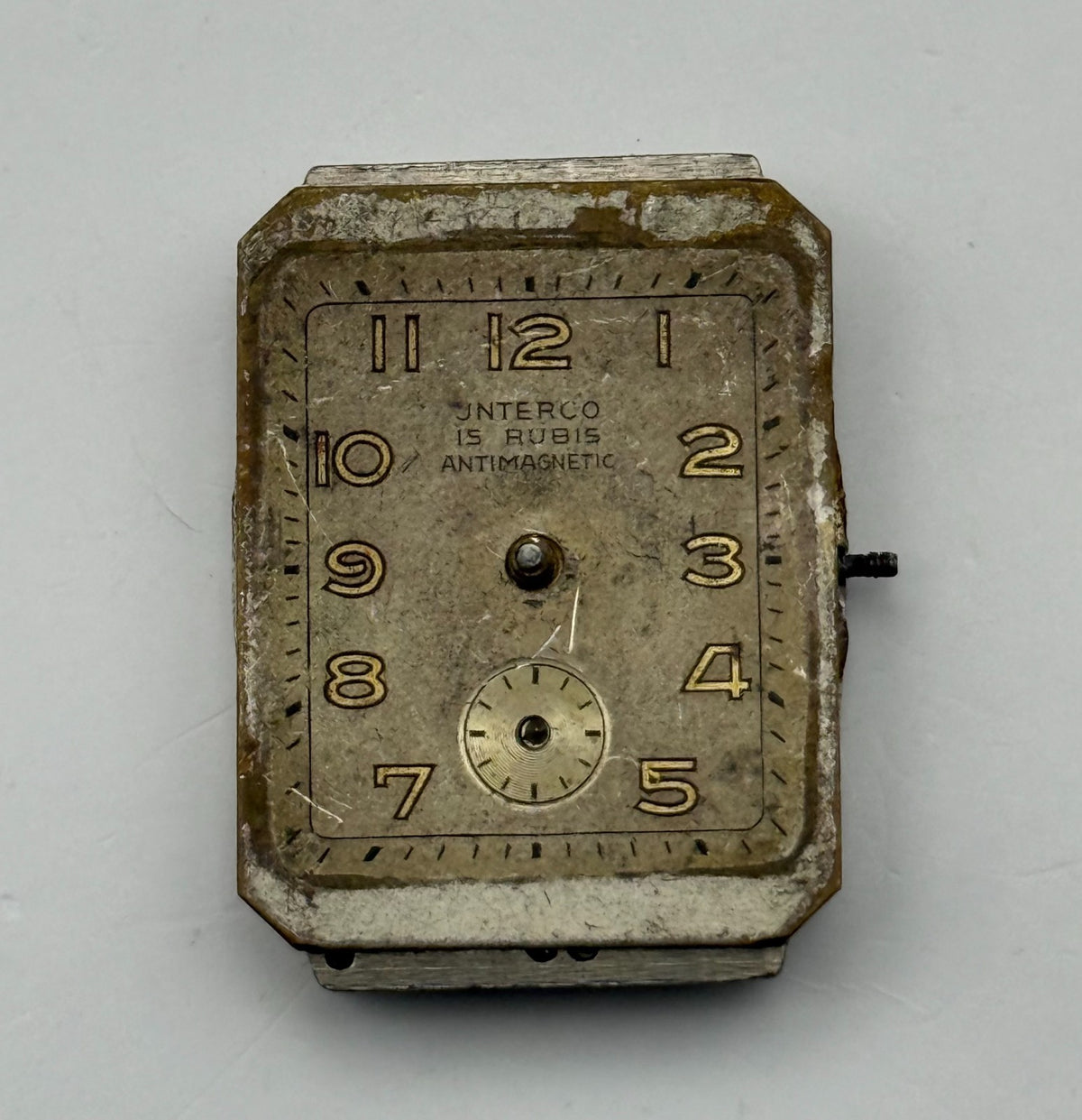 JNTERCO Watch Movement 15 Rubis Antimagnetic Germany Manual Wind Parts 20mm