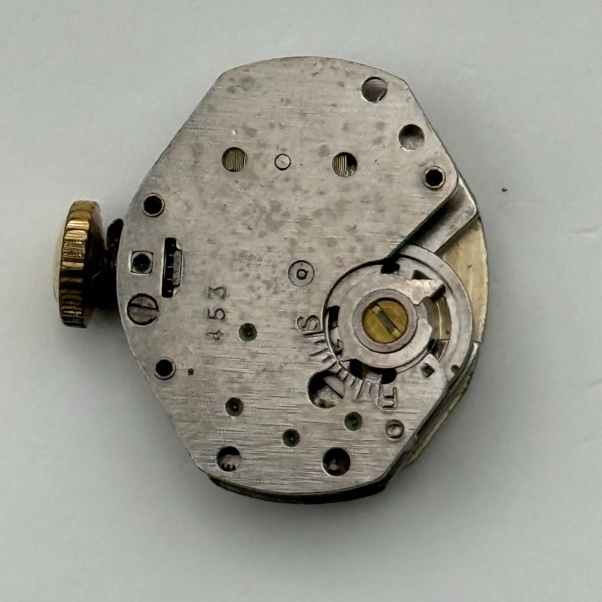 Timex 453 Watch Movement Great Britain Manual Wind Vintage Parts Repair 14.2mm