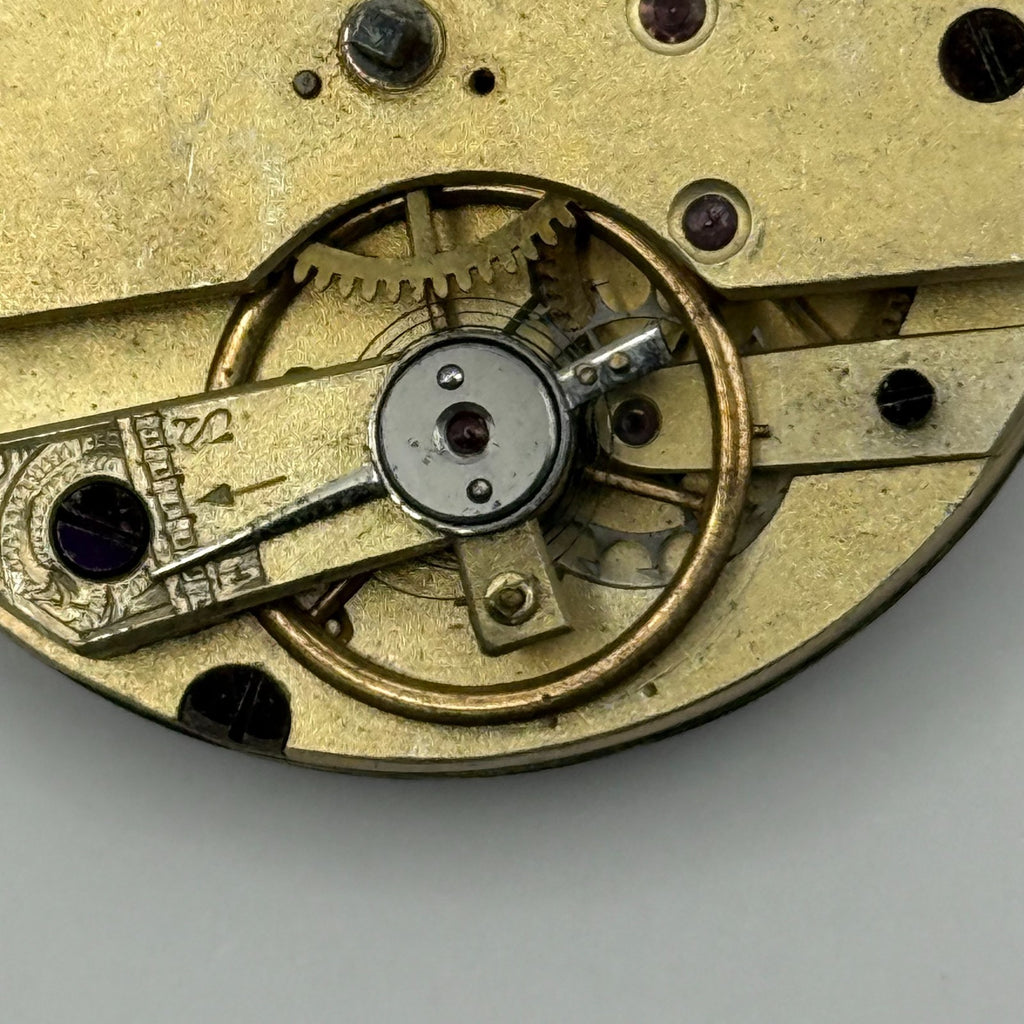 Cylinder Escapement Pocket Watch Movement - Unidentified - Parts / Repair 40.3mm