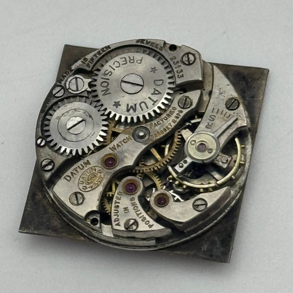 Datum Precision Manual Wind Watch Movement 15 Jewels Vintage Swiss Parts 19.6mm