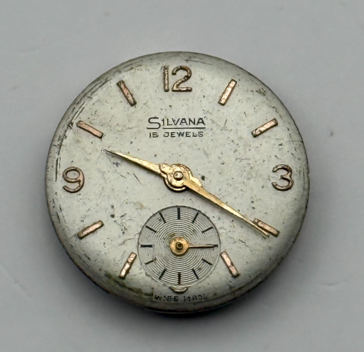Felsa 4022 Watch Movement Silvana 15 Jewel Swiss Manual Wind Parts Repair 17.4mm