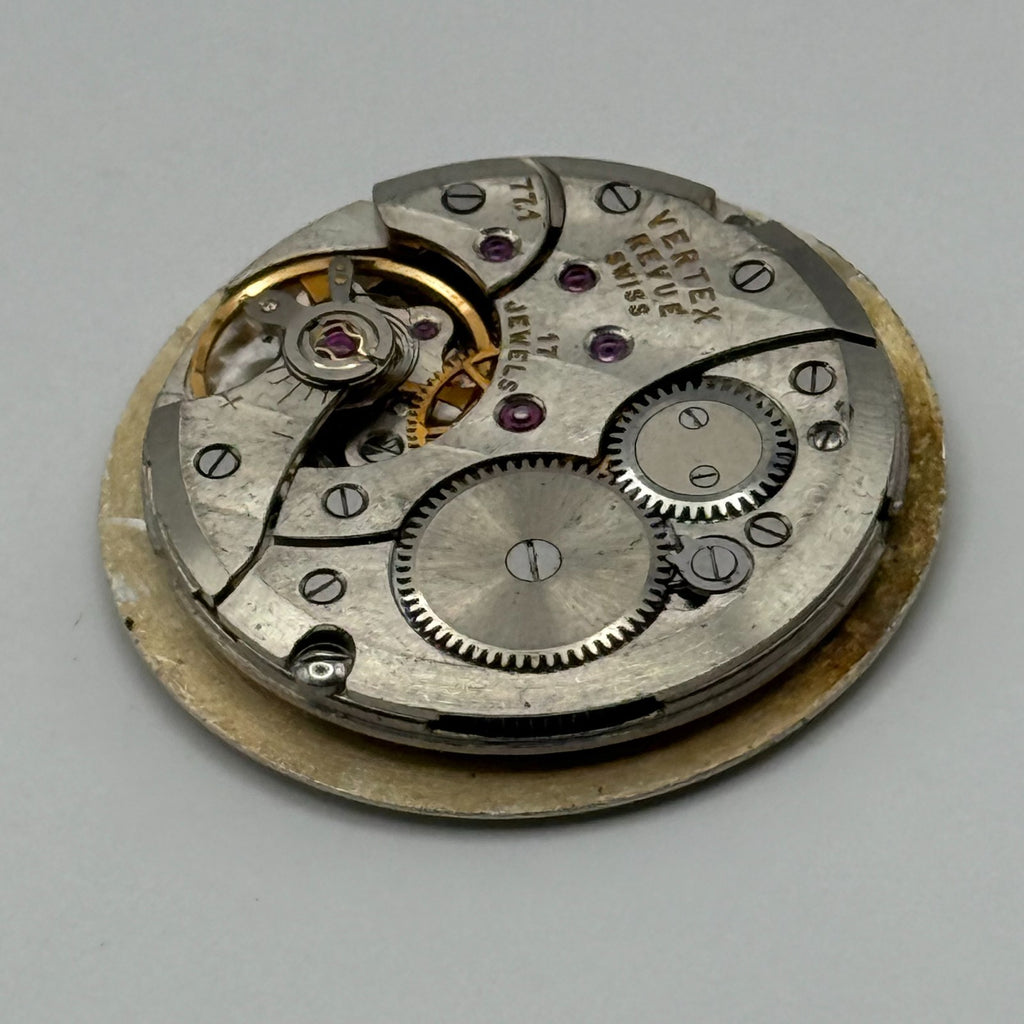 Vertex Revue 77.1 Watch Movement 17 Jewels Swiss Running Manual Wind Parts 26mm