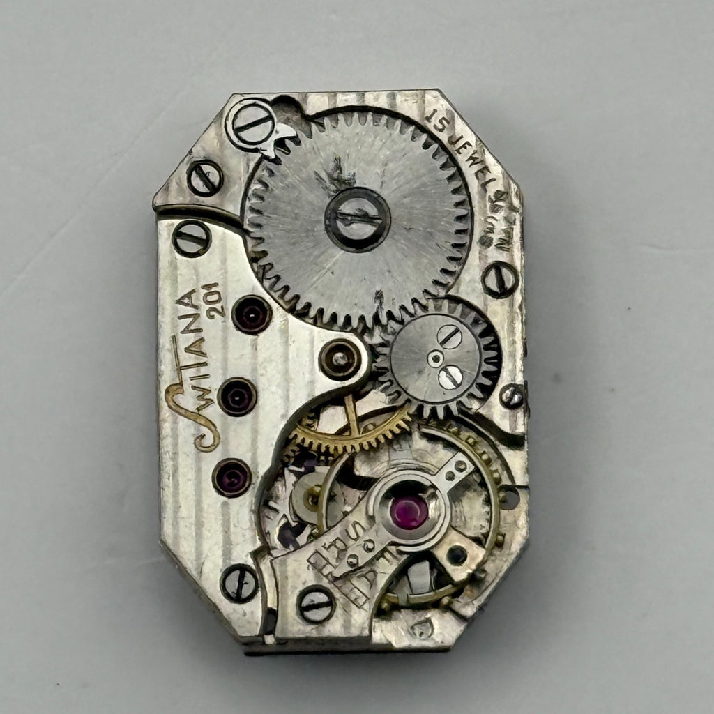 Switana 201 Watch Movement Swiss 15 Jewels Manual Wind Parts Repair 12.7mm