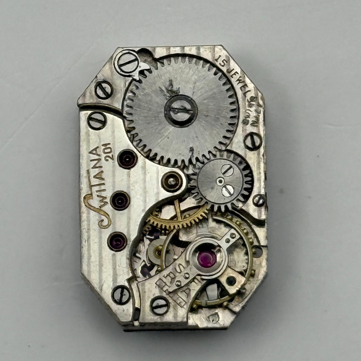 Switana 201 Watch Movement Swiss 15 Jewels Manual Wind Parts Repair 12.7mm
