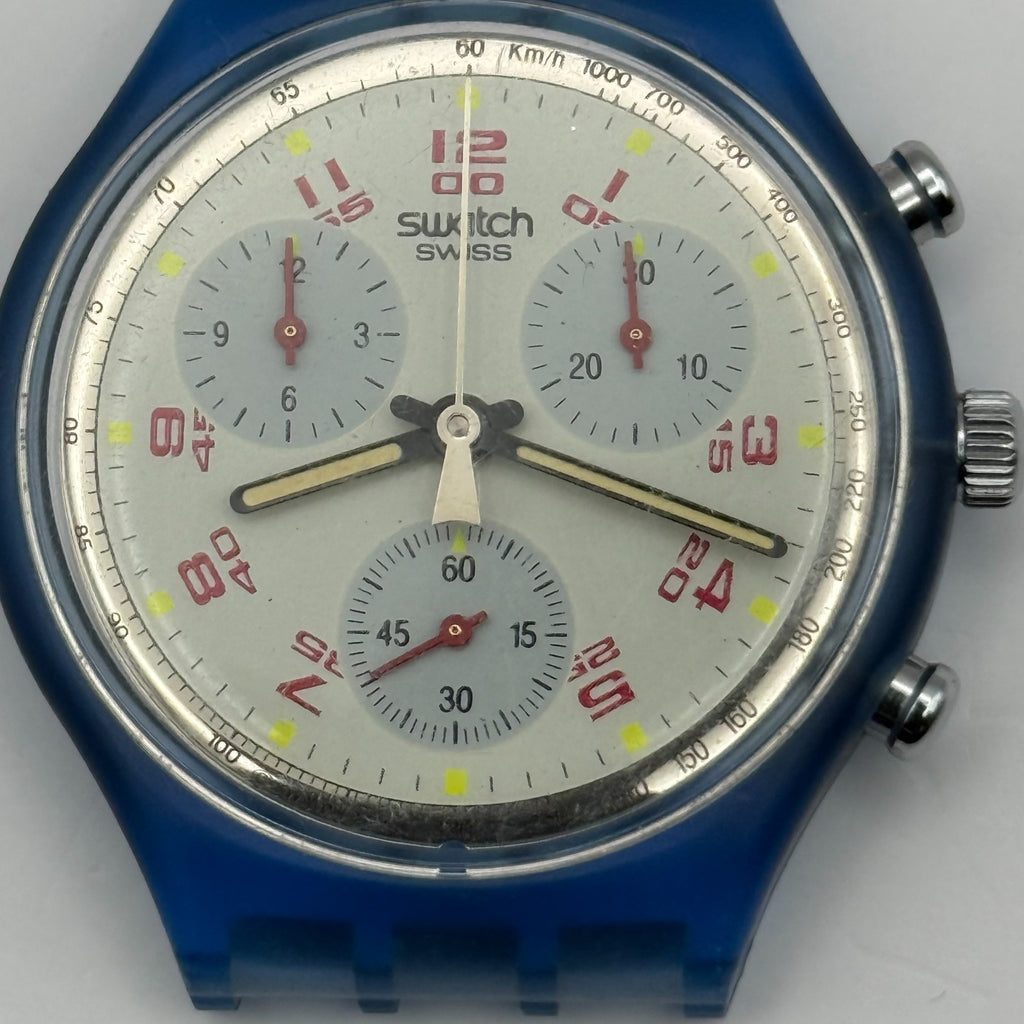 Vintage Swatch Chrono Watch SCN103 JFK 1991 ETA Quartz Swiss 40mm Parts Repair