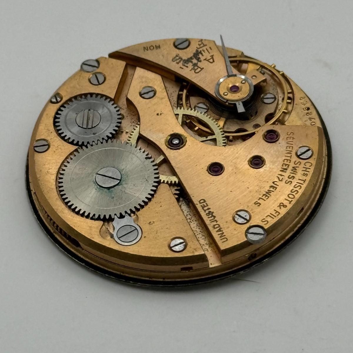Tissot 38.2 Pocket Watch Movement Open Face 17 Jewels Sub Seconds Parts 38.2mm