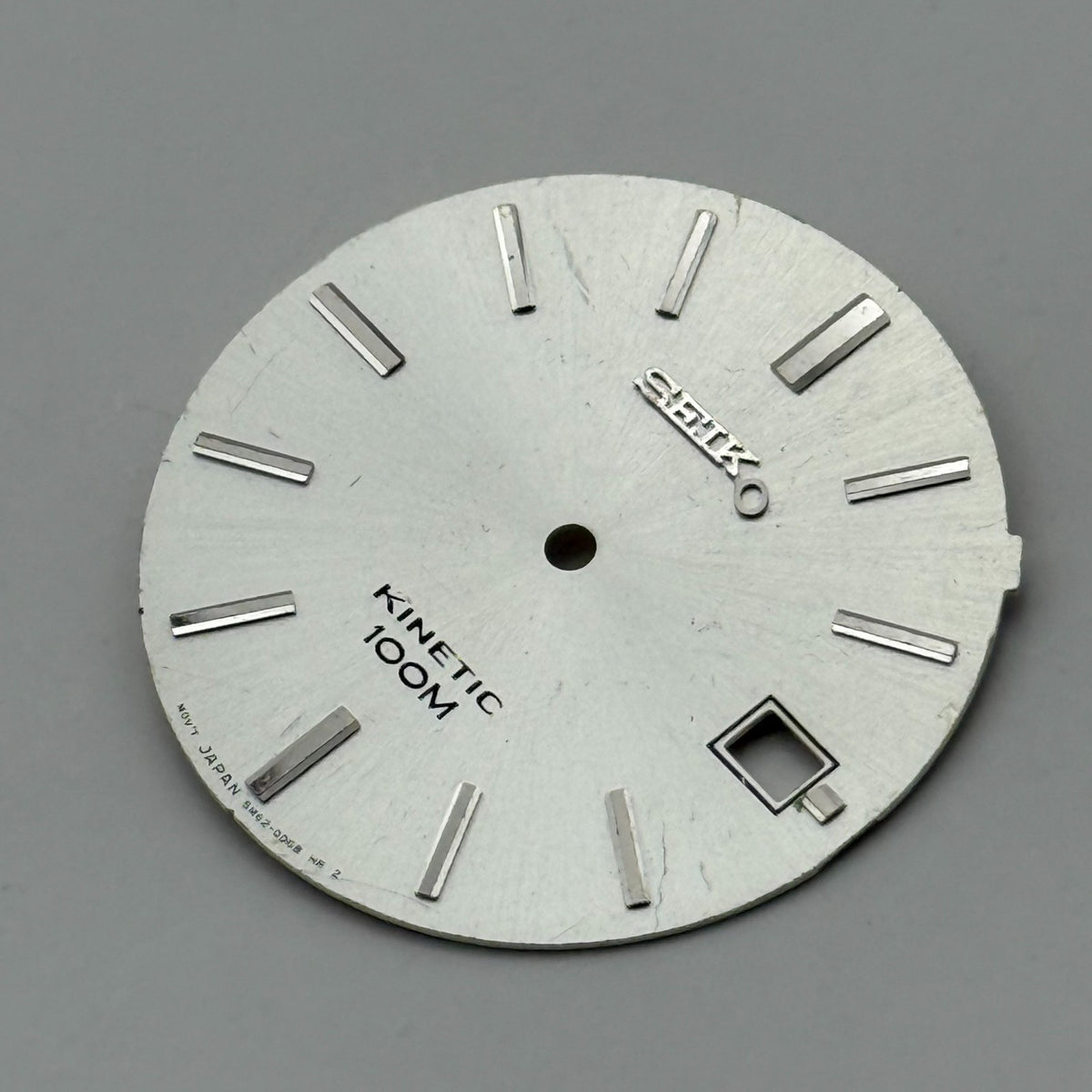 Seiko 5M62-0D68 Watch Dial Kinetic 100M Silver Japan Spare Parts Repair 28mm