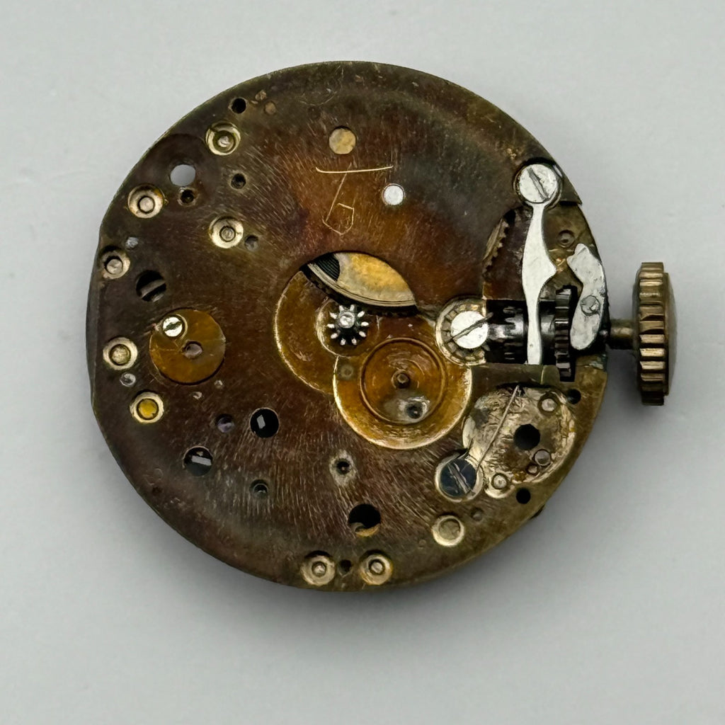 Unidentified Watch Movement Running Swiss Made Manual Wind Parts Repair 23.6mm