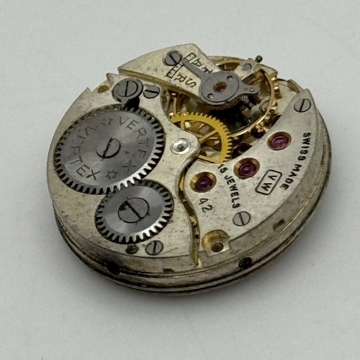 Revue VW Cal 42 Watch Movement Vertex Style Manual Wind Parts 19.6mm 