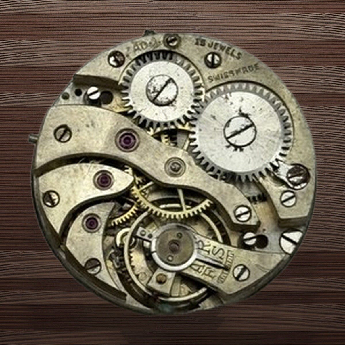 Unidentified 15 Jewels Watch Movement - For Parts / Repair - 23.7mm