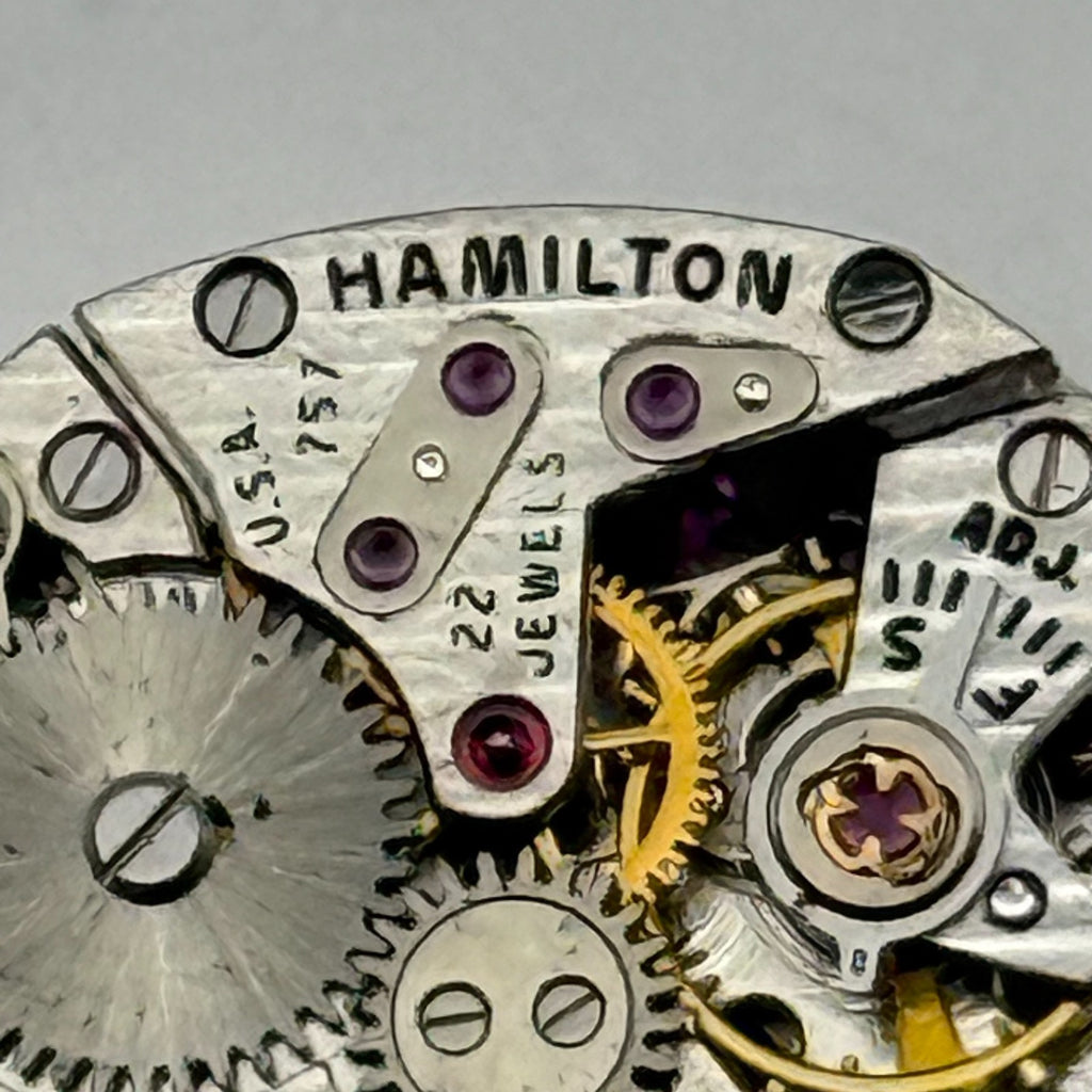 Hamilton 757 Watch Movement Running 22 Jewels U.S.A. Manual Wind Parts 12.9mm