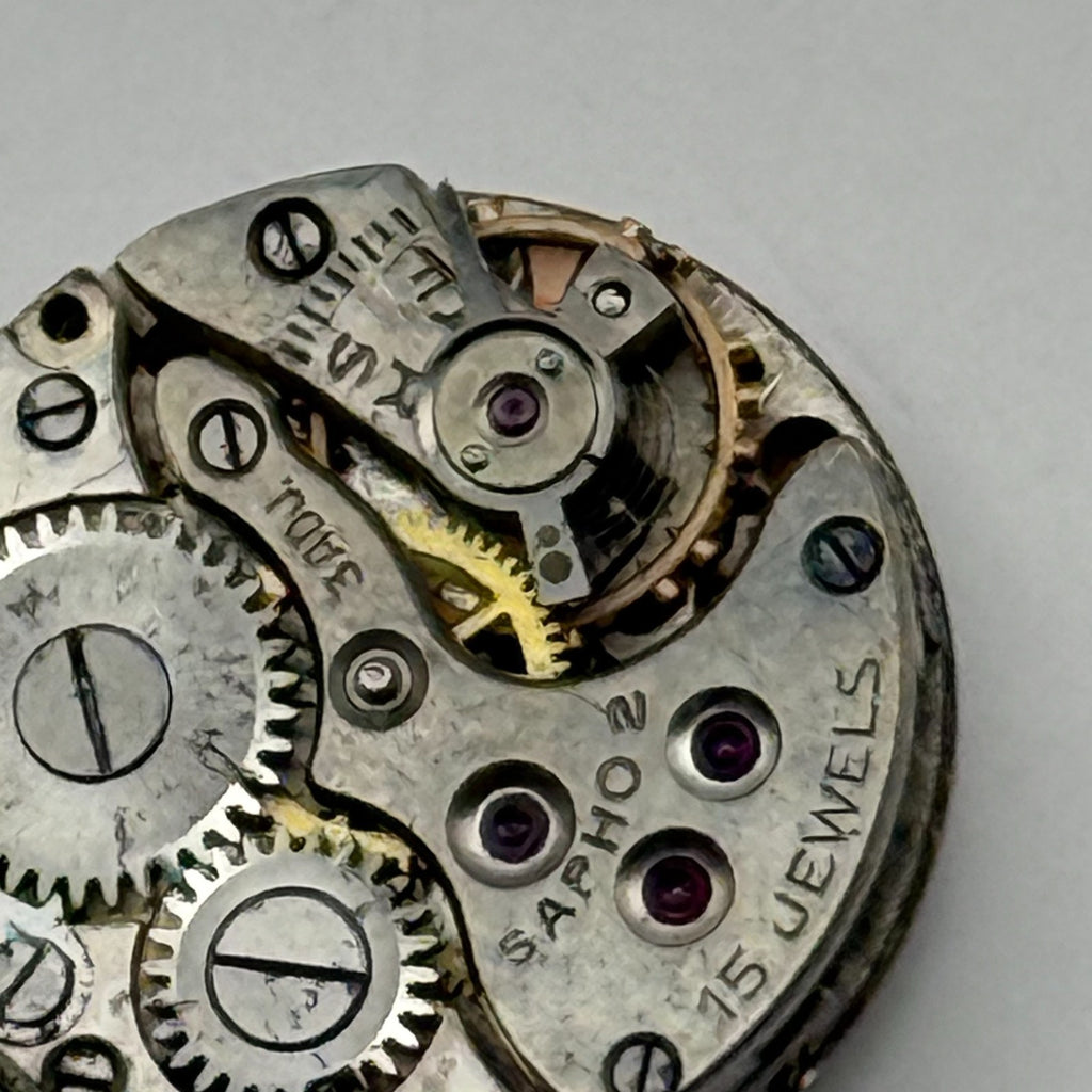 Sapho 2 Watch Movement - 15 Jewels 3 ADJ. - For Parts / Repair - 15.1mm