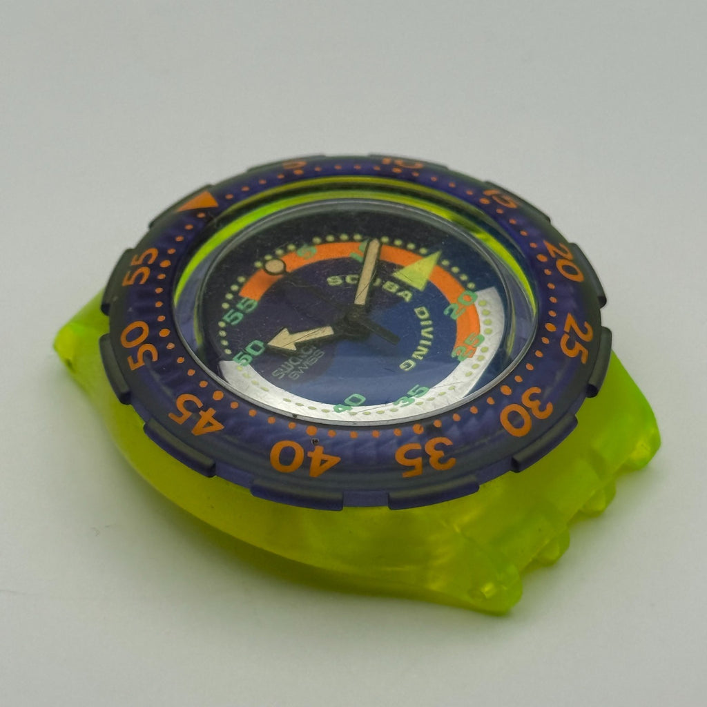 Vintage Swatch Scuba 200 Watch SDJ100 Coming Tide 1992 ETA Quartz 40mm Parts 
