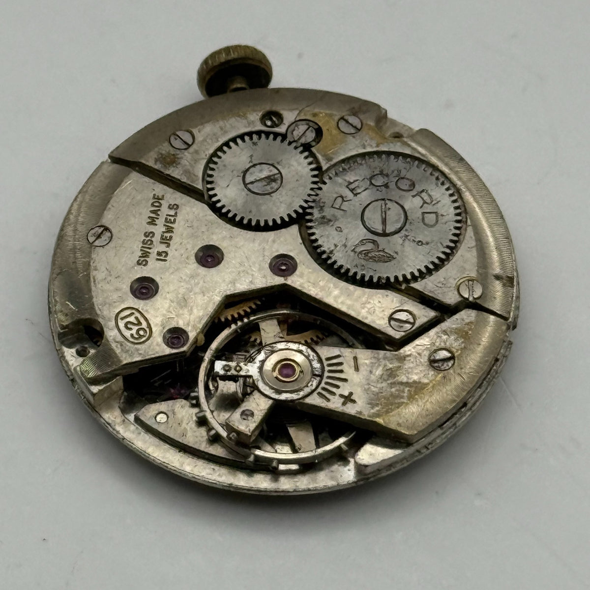 Record 620 Watch Movement - 15 Jewels - For Parts / Repair - 27mm