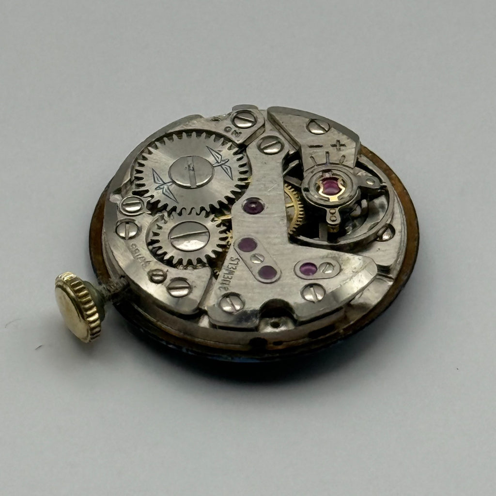 FHF 34-21 Watch Movement - Rotary Blue Dial Ladies 17.2m - For Parts / Repair