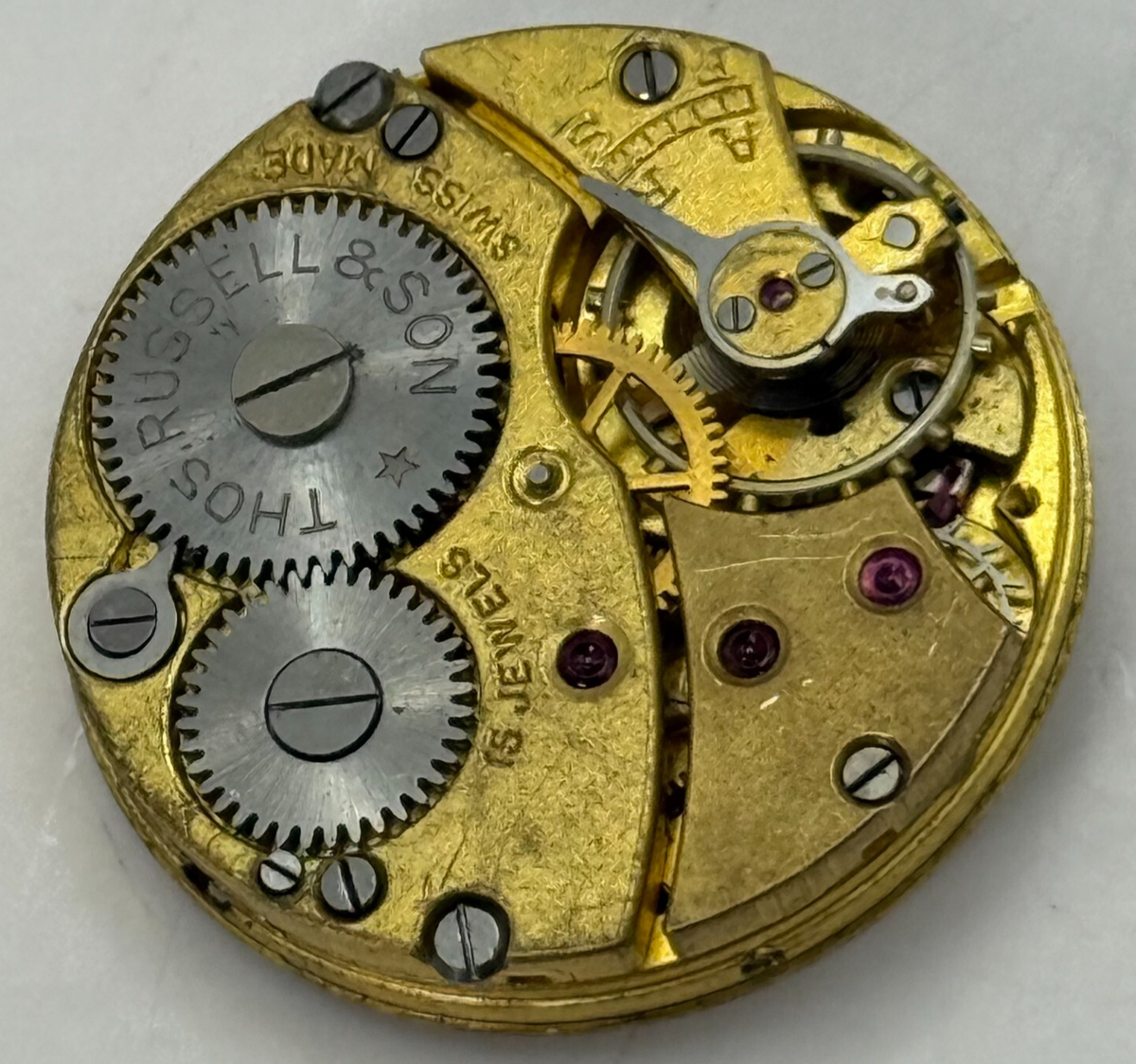 Thomas Russell & Son Watch Movement - Sub Second - For Parts / Repair - 23.2mm