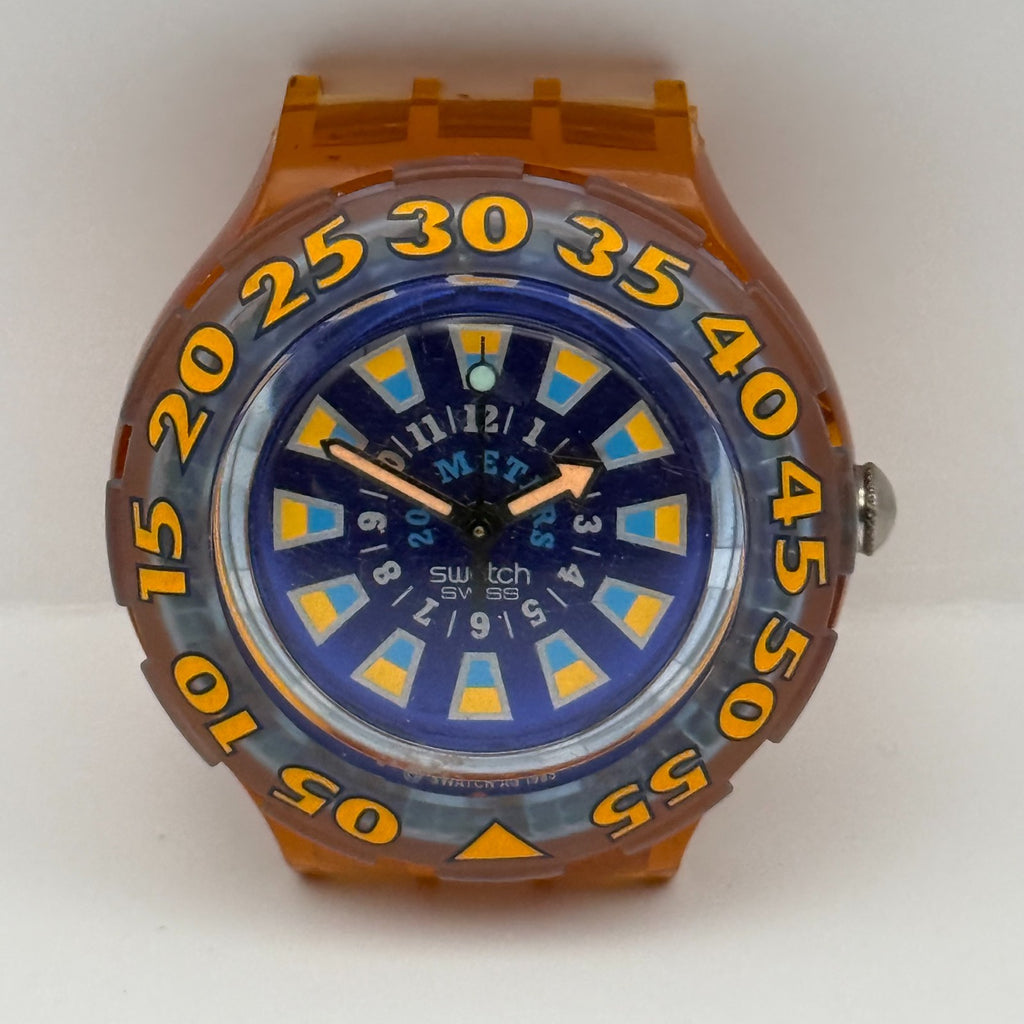 Vintage Swatch Scuba 200 Watch SDO100 Seaclip 1994 ETA Quartz Swiss 40mm Parts 