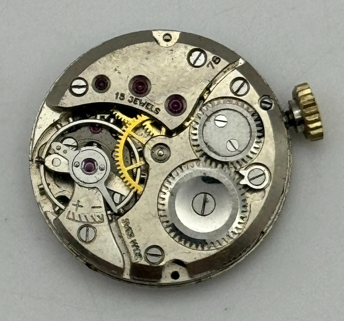 Revue Cal 78 Watch Movement - Roman Numerals - For Parts / Repair - 19.6mm