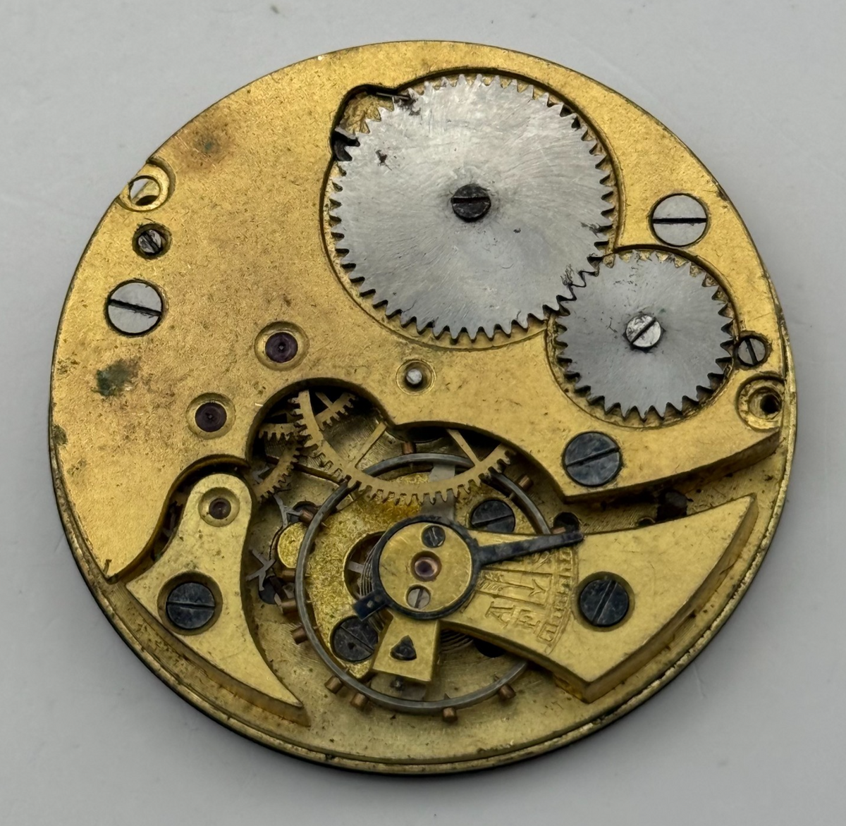 Uilkema Pocket Watch Movement Open Face Sub Seconds Vintage Parts Repair 38.9mm