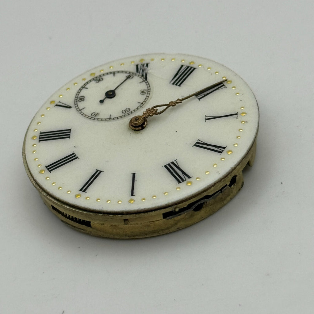 Open Face Cyrus GT Antique Pocket Watch Movement - For Parts / Repair - 40.9mm