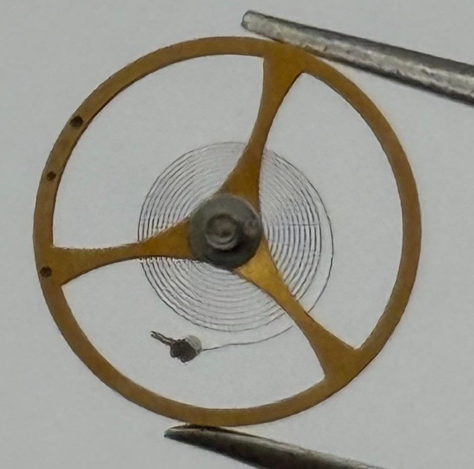 Peseux 7030 Inca Balance Wheel Complete And Spring Pour Watch Movement Parts NOS