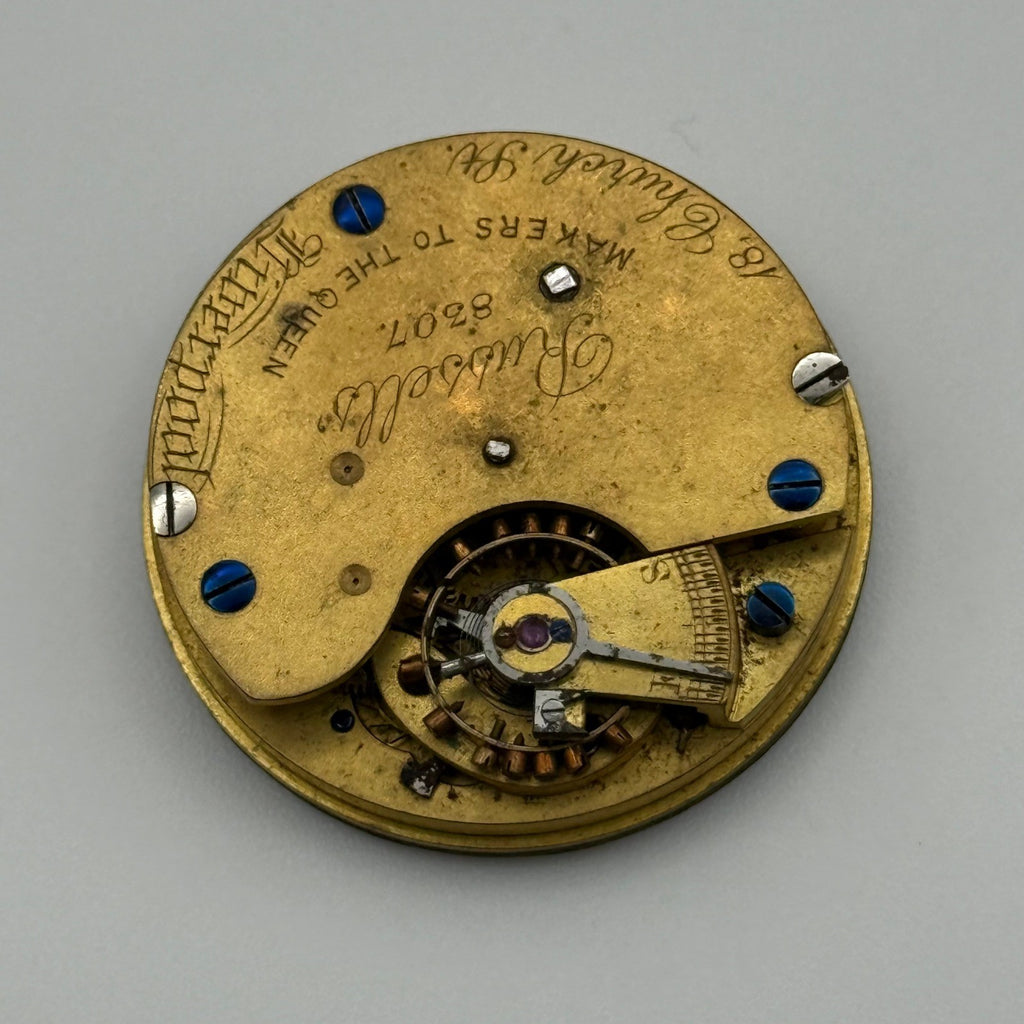 English Lever Pocket Watch Movement - Russells Liverpool - Parts / Repair 32.1mm