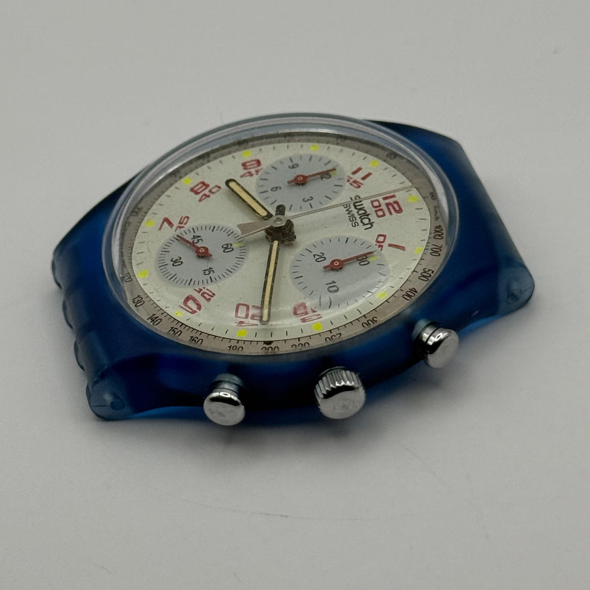 Vintage Swatch Chrono Watch SCN103 JFK 1991 ETA Quartz Swiss 40mm Parts Repair