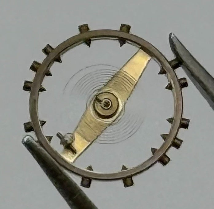 ETA 2412 Balance Wheel Complete And Spring 6¾’’’ 1257 M Watch Movement Parts NOS
