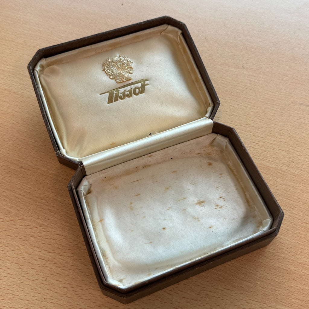 Vintage Tissot Watch Box In Brown - Rare Find For A Collector - 13cm x 9.5cm