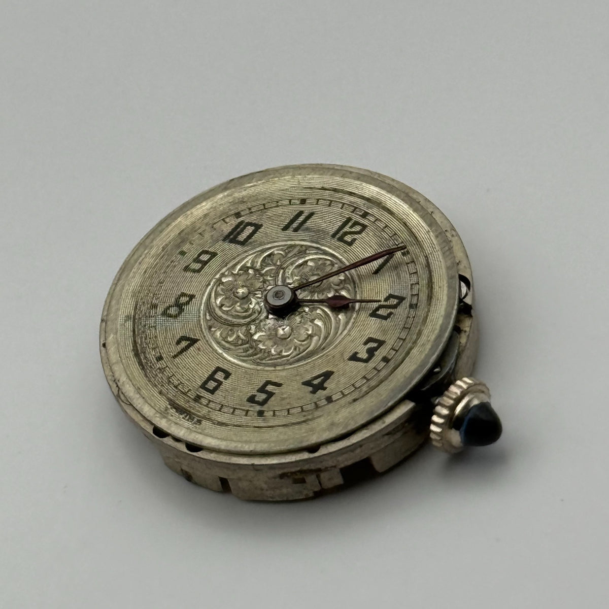 AS Watch Movement Cabochon Crown A. Schild 6 Jewels Swiss Parts Repair 23.4mm