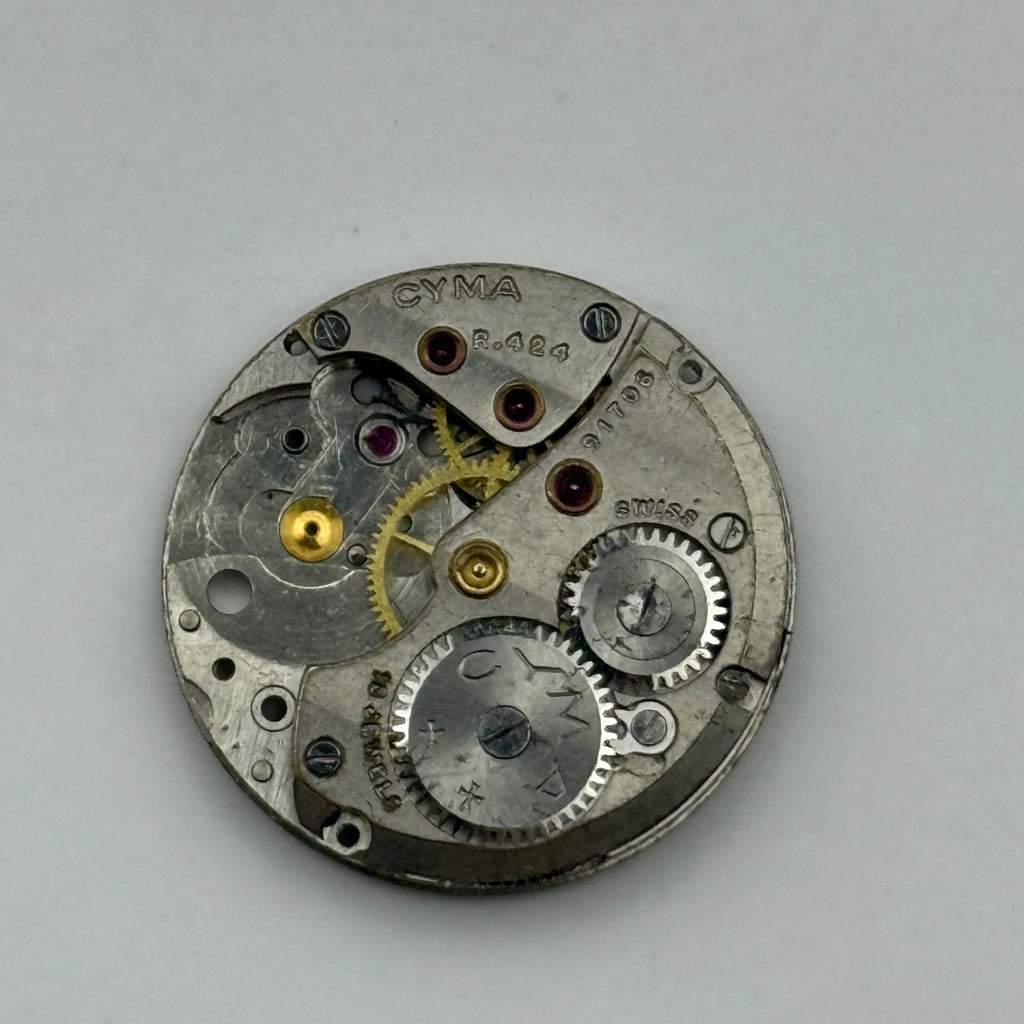 Cyma R.424 Watch Movement - For Parts / Repair - 19.6mm