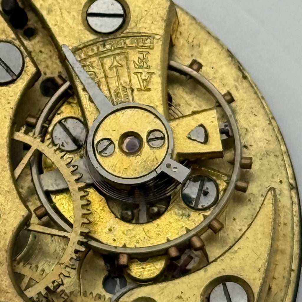 Uilkema Pocket Watch Movement Open Face Sub Seconds Vintage Parts Repair 38.9mm