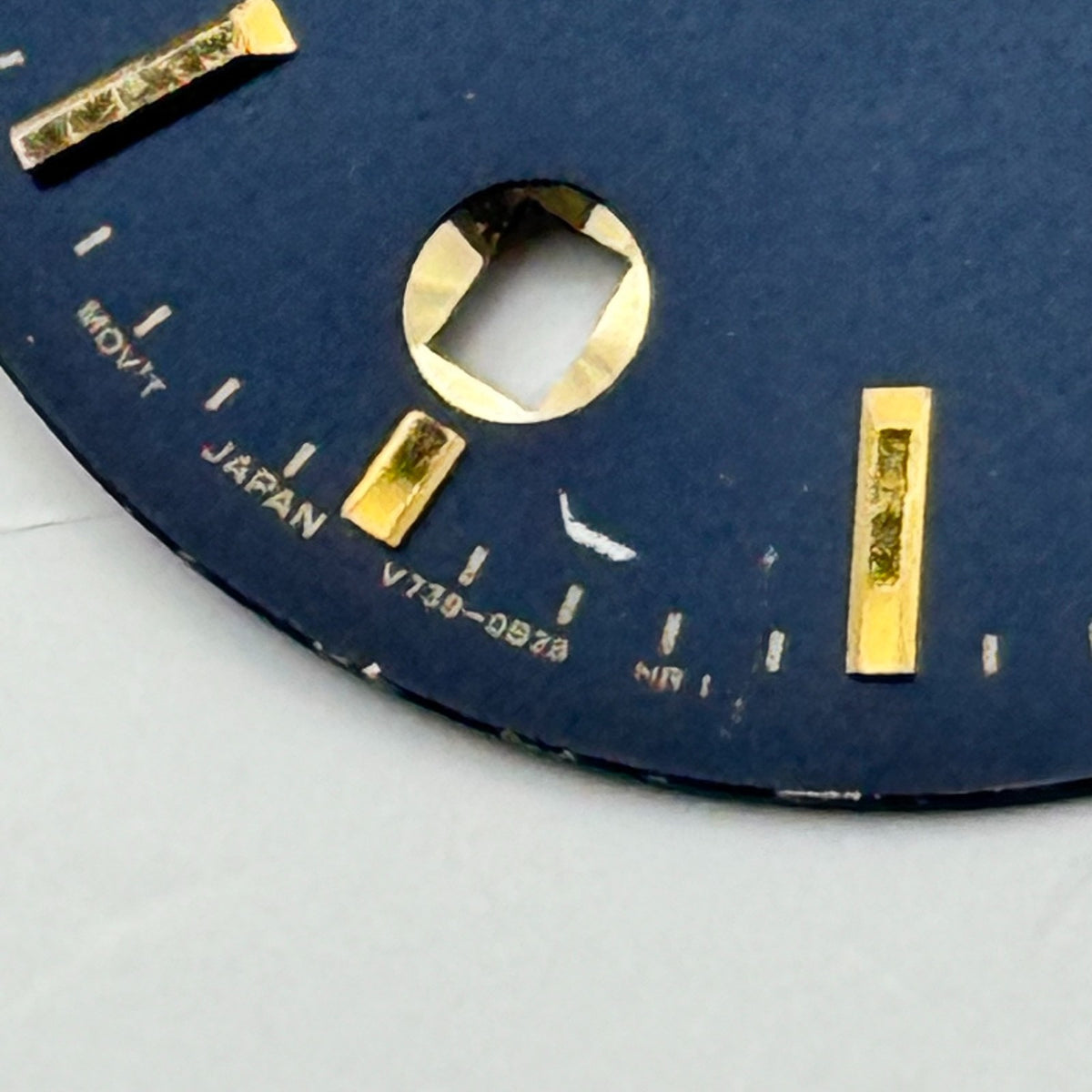 Seiko V739-0578 Watch Dial Black Japan Vintage Spare Parts Repair 28mm