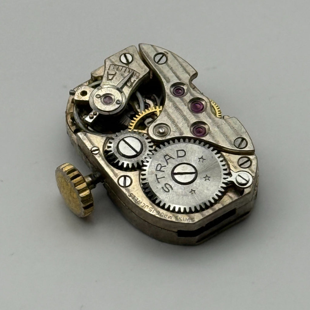 Strad Watch Movement 15 Jewels Swiss Manual Wind Vintage Parts Repair 12.6mm